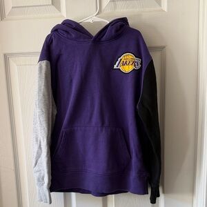 NBA Los Angeles Lakers Purple Hoodie with Black and Gray Sleeves
